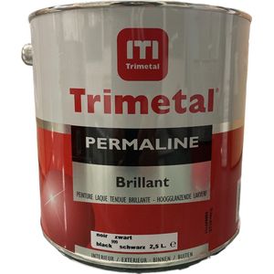 Trimetal Permaline Brillant - Superglanzende aflak solventbasis - Zwart - 2.50 L