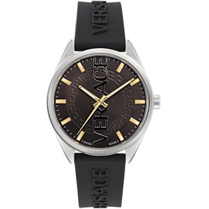 Versace V-Vertical VE3H00723 Horloge - Siliconen - Zwart - Ø 42 mm