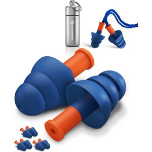 Senner ® WorkPro Strong | Oordopjes voor werk - Ideaal voor luide geluidsbronnen - Gehoorbescherming op het werk en thuis - met 3 extra paren, Gehoorbeschermers nylon koord en aluminium container