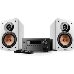 Teufel ULTIMA 20 KOMBO 2 - Premium compacte stereo installatie met 2-kanaals hifi-boekenplankspeakers - Bluetooth aptX, CD-speler en FM/DAB+ radio - wit