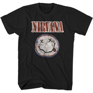 Nirvana Smiley Distressed Logo Heren T-shirt S