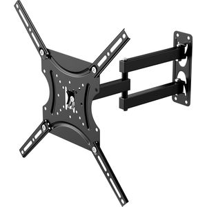 Tv-wandhouder, zwenkbaar, televisiehouder, wandmonitor, draaibare kantelbare tv-houder met veiligheidsschroeven voor 14-55 inch platte gebogen tv of monitor