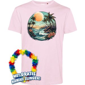T-shirt Hawaiian Beach | Toppers in Concert 2024 | Club Tropicana | Hawaii Shirt | Ibiza Kleding | Lichtroze | maat XXXL