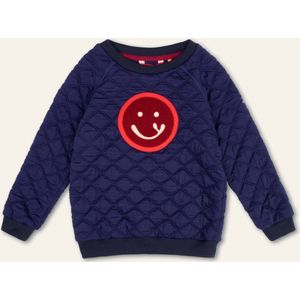 Hutt sweater 53 Solid quilted sweat with artwork Smiley Blue: 104/4yr