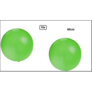 10x Mega Ballon 60 cm groen - Ballon carnaval festival feest party verjaardag landen helium lucht thema