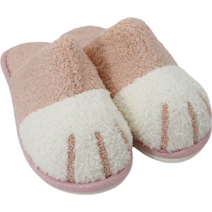 Roze dames kat pantoffels - Katten sloffen roze - Dames slippers met kattenpoot - Antislip zool! - Kattenpoot design voor een speelse, gezellige look!