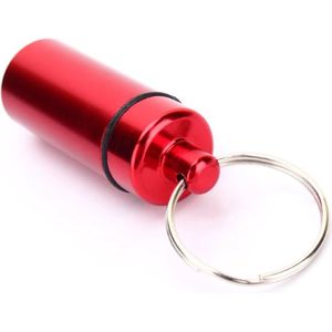 Go Go Gadget - Medicijn Koker - Pillen Koker - Sleutelhanger - Aluminium - Rood