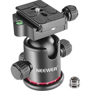 Neewer - Statiefkoppen - Professioneel metaal - 360 Graden - Draaibaar - Panorama - Spijkerkop - Met - 1/4"" - Quick - Insert - En - Waterpas - Tot 8kg - Voor - Statief - Monopod - Slider - DSLR camera - Camcorder