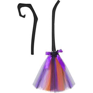 Bezem 97 cm afneembare heksenbezem vliegend kinderheksenbezem - Halloween kostuumaccessoires voor kinderen en volwassenen - feestrekwisieten Halloween