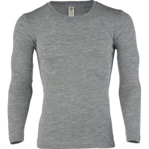 Engel Natur Heren Shirt Lange Mouw Zijde - Bio Merino Wol GOTS - grijs 54/56(XL)