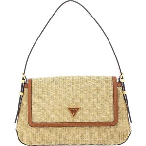 GUESS Schoudertas Handtas Desideria Flap Shoulder Bag Natural / Cognac Lichtbruin
