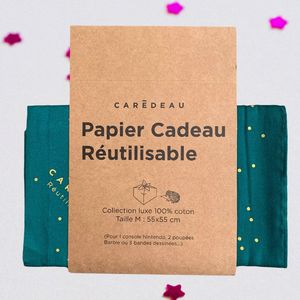 Caredeau - Herbruikbare Cadeauverpakking Miss Mistletoe - Duurzaam Inpakpapier - Katoen - Maat M