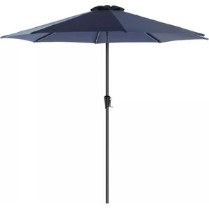 In And OutdoorMatch Parasol Roly Staand - 300cm - Kantelbaar - Camping - Rond - Blauw - UPF 50 - Terras, balkon, tuin of strand