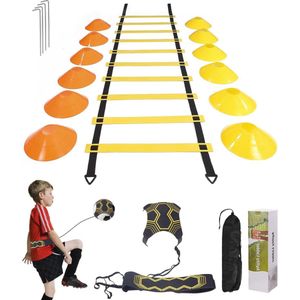 Voetbal Trainingsmateriaal voor Acceleratie en Behendigheid - Compleet Trainingpakket met Ladder en Kegels