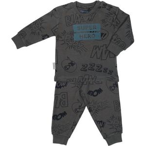 Frogs & Dogs - Premium - kinder pyjama - Superhero - grijs - maat 110/116