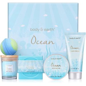 Body & Earth - Ocean Breeze - Wellness Pakket Fresh Ocean - Geschenkset Vrouwen, moeder, mama, zus, vriendin, geliefde, oma, juf - Wellness bath rituals - Verjaardag Cadeau Vrouw - Moederdag Cadeautje voor Mama
