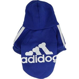 Adidog Hoodie - Hondentrui Maat S - Blauw - Hondenkleding - Gewicht Hond 1 tot 1,5 KG