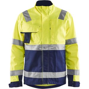 Blåkläder 4064-1811 Jack Ongevoerd High Vis klasse 3 Geel/Marineblauw maat XS