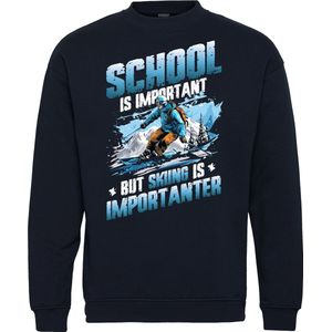 Sweater School is Important | Apres Ski Verkleedkleren | Fout Skipak | Apres Ski Outfit | Navy | maat 152/164