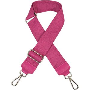 Qischa® Bag strap - Tassenriem - Schouderband - Schouderriem - Tassen Riem - Tas Hengsel - Verstelbare Riem - fuchsia - zilveren hardware