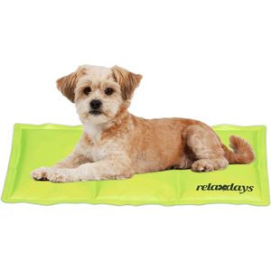 Relaxdays koelmat hond - koelkussen kat - groene koeldeken dieren - verkoelende mat puppy - 20 x 35 cm