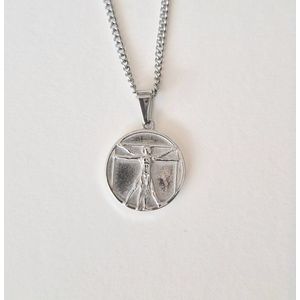 Ketting Vitruvius - NotsoSupermom - Zilver - 60 cm - Heren ketting - Cadeautje voor hem -