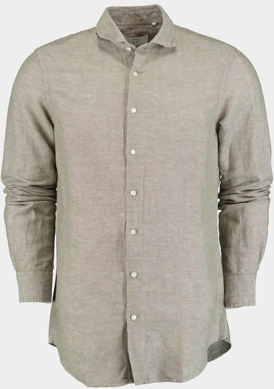 Born With Appetite Casual hemd lange mouw Groen Curtis Li-co Shirt Plain 25107CU01/367 olive night