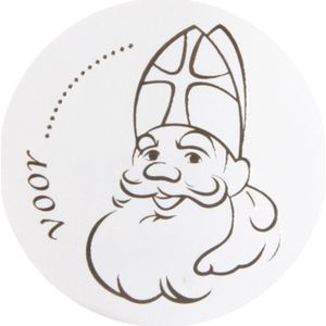 stickers Sinterklaas beschrijfbare naamstickers cadeaustickers cadeau inpakken 3 cm 12 stuks