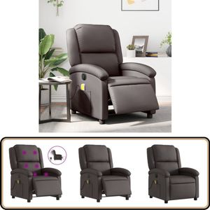 Elektrische Massagestoel Echt Leer Donkerbruin Elektrische Massagestoel - Lederen Massagestoel - Massagefauteuil - Relaxfauteuil - Ergonomische Stoel