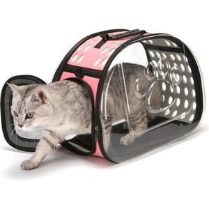 Avoir Avoir®- Roze- S - 2.5kg -Huisdieren schoudertas Cat Door Bag - Ademend en veilig - Duurzaam plastic - Verstelbare en transparante schouderband - Speciaal ontworpen voor katten