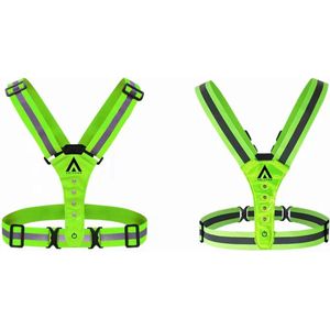 LED Sport Vest Reflectie - Hardloop Vest - Reflecterend Hardloopvest - Hardloop Verlichting - Veiligheidsvest - Volwassenen/Mannen/Vrouwen - Verstelbaar - One Size - Neon Geel