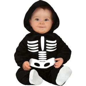 Halloween - Zwart/wit skelet verkleedpak voor baby/peuter - Halloween outfits voor jongens/meisjes 86/92