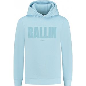 Ballin Amsterdam Hoodie with frontprint Jongens Trui - Light Blue - Maat 8