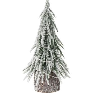 J-line - Kerstboom A+led Kunststof Sneeuw Groen Small - 10x10x30cm