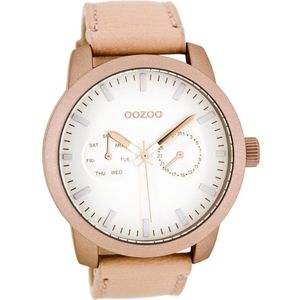 OOZOO Timepieces - Poeder roze horloge met poeder roze leren band - C8256
