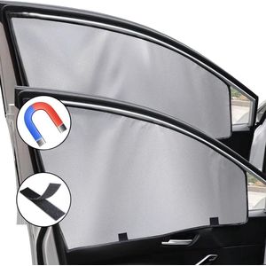 Zonwering auto baby uv-bescherming 2 stuks kinderen - universeel zonwering auto met klittenbandsluiting - magnetische zonneklep auto baby zijramen - huisdeurramen 2 stuks zonnescherm auto baby