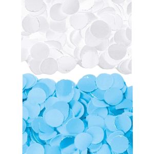 2 kilo witte en blauwe papier snippers confetti mix set feest versiering - 1 kilo per kleur