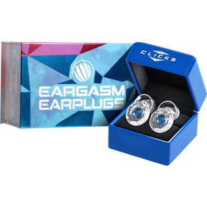 Eargasm Clicks - Festival oordopjes met juwelen in geschenkdoosje (met LED-lampje) - voor festival, feesten en concerten - aluminium opbergkoker sleutelhanger - partyplug oordoppen - gehoorbescherming voor volwassenen - party ear plugs - motor rijden