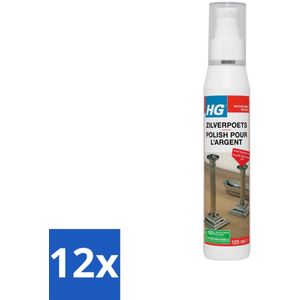 HG - Zilverpoets Gel - Efficiënt - Optimale Glans & Krast Niet - 125 ml - Voordeelverpakking - 12 stuks