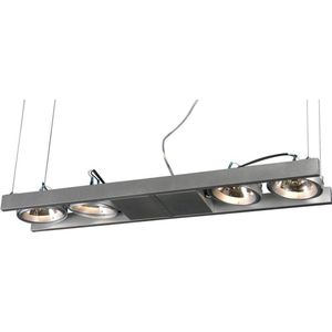 Hanglamp LED Cool Incl.4Xar111 Alu Zilver Lang