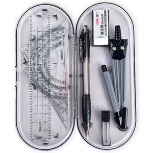 8 Stuks Set Passer – Linealen, Geodriek, Gum, Pen – Geschikt voor Studie, School, Werk & Hobby