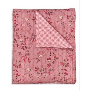 Pip Studio Tokyo Blossom dark pink quilt - 220x260 cm