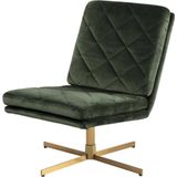 Lisomme Britt draaibare velvet fauteuil - Goud onderstel - Donkergroen