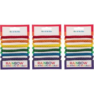 Armbandjes/haarbandjes - Gay Pride/Regenboog thema kleuren - 24x stuks