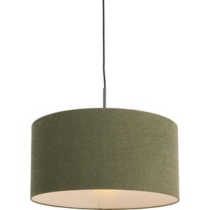 97054 QAZQA combi - Moderne Hanglamp met kap - 1 lichts - Ø 500 mm - Groen - Woonkamer | Slaapkamer | Keuken