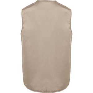 WK. Designed To Work Gevoerd unisex gilet in polykatoen met veel zakken WK609 - Beige - XL