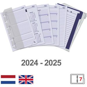 Kalpa 6337-24-25 Pocket 6 Ring Agenda Vulling 1 Week per 2 Paginas Jaardoos NL EN 2024 2025