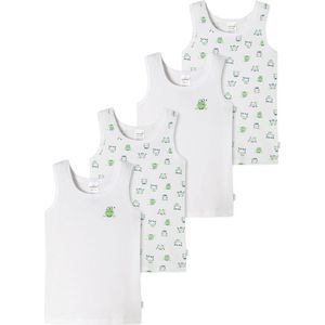 Schiesser Jongens onderhemd 4 pack Feinripp Organic Cotton