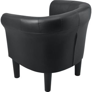 In And OutdoorMatch Kuipstoel Hilma - Kuipfauteuil - Kunstleer - 70x70x58 cm - Zwart - Comfortabele stoel - Luxe design