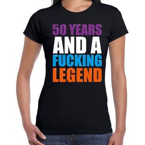 50 year legend / 50 jaar legende cadeau t-shirt zwart dames -  Verjaardag Sara cadeau / kado t-shirt M
